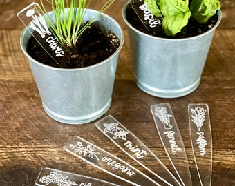 Herb Garden Markers Plant Stakes Markers for Plant Lover Gifts Home Aesthetic Gardening Markers Herb Markers Mother's Day Acrylic Stakes