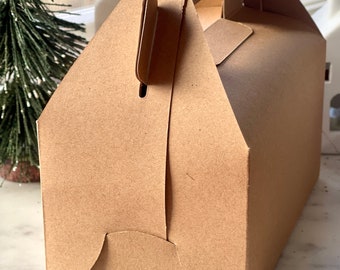 Kraft Brown Gable Box: Bakery Dessert Treat Box (6.4”x3.5”x4”)