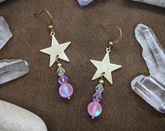 Little Star // Gold Star Earrings, Brass Earrings, Celestial Earrings, Boho Earrings, Cute Hippie Jewelry, Unique Gift for Women