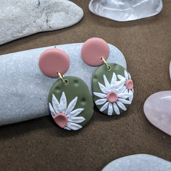 Cactus Flower // Polymer Clay Earrings // Southwestern // Desert Earrings // Floral
