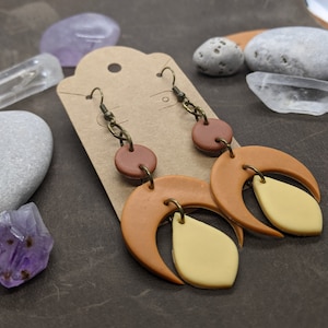 The Odyssey // Polymer Clay Earrings // Celestial // Bohemian // Unique // Moon Earrings