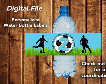 Soccer Water Bottle Labels, Soccer Labels, Party Printables, Kids Party Printables, Printable Labels, Soccer Party, Soccer Birthday Party