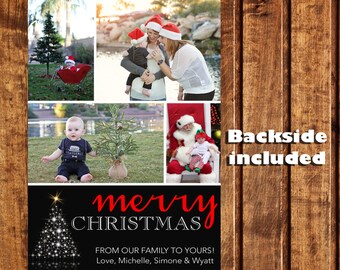 Christmas Card, Photo Christmas Card, Photo Holiday Card, Double Sided Christmas Card, Printable Christmas Card, Merry Christmas Card