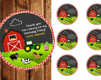 Farm Thank You Tags, Farm Favor Tags,  Farm Party, Farm Birthday, Barnyard Party, Farm Birthday Favor Tag,  Farm Baby Shower Gift Tags