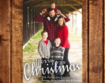 Christmas Card, Photo Christmas Card, Photo Holiday Card, Double Sided Christmas Card, Printable Christmas Card, Merry Christmas Card