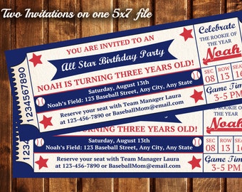 Baseball Invitation, Baseball Ticket Invitation, Baseball Party, Baseball Birthday, MLB Invitation, Baseball Invite, Sports Party PRINTABLE