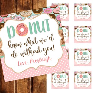 Ciambella favore Tag, Ciambella Gift Tags, Ciambella Grazie Tag, Compleanno Ciambella, Ciambella Favor Tag, Ciambella sapere cosa faremmo senza di te, ciambella