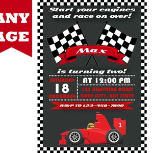 Race Car Invitation, Race Car Birthday Invitation, Go Kart Birthday, Racing Birthday Party, Printable, DIGITAL FILE, Racing Invitation, Boy