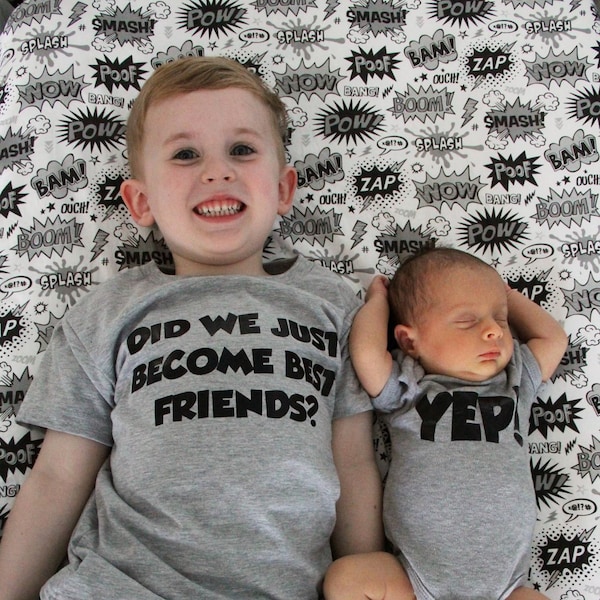 Matching Brother Shirts, Did We Just Become Best Friends? Yep! Brother Outfits, Big Brother Little Brother Shirt, Shirts for Brothers, BFF