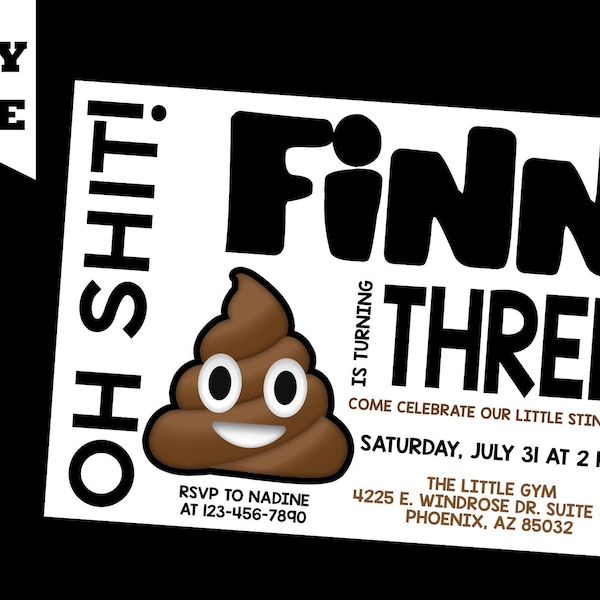Poop Emoji Invitations - Etsy