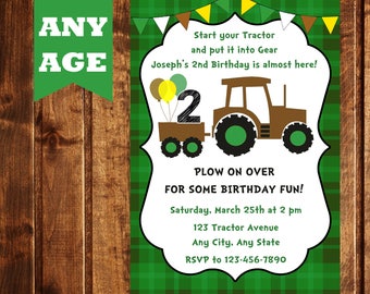 Tractor Birthday Invitation, Tractor Birthday Party, Farm Birthday Invitation, Farm Birthday Party, Boy Birthday Invitation, Digital