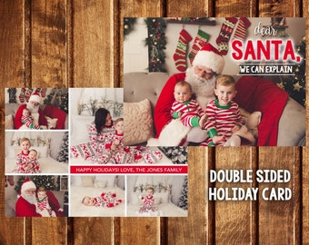 Naughty Photo Christmas Card - Dear Santa We Can Explain - Funny Holiday Cards, Christmas Card, Photo Christmas Card, Photo Holiday Card