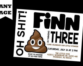 Poop Party Invitation - Etsy