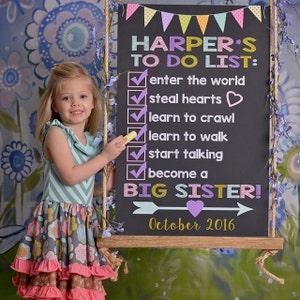 Big Sister Announcement - Pregnancy Announcement - Big Sister Announcement Sign - Pregnancy Reveal - Big Brother Announcement - Custom