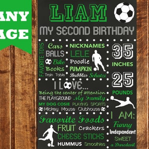 Soccer Chalkboard Sign, First Birthday Chalkboard Poster, Soccer Birthday Chalkboard Poster, Birthday Poster, Soccer Party, Football Party