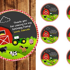 Farm Thank You Tags, Farm Favor Tags,  Farm Party, Farm Birthday, Barnyard Party, Farm Birthday Favor Tag,  Farm Baby Shower Gift Tags