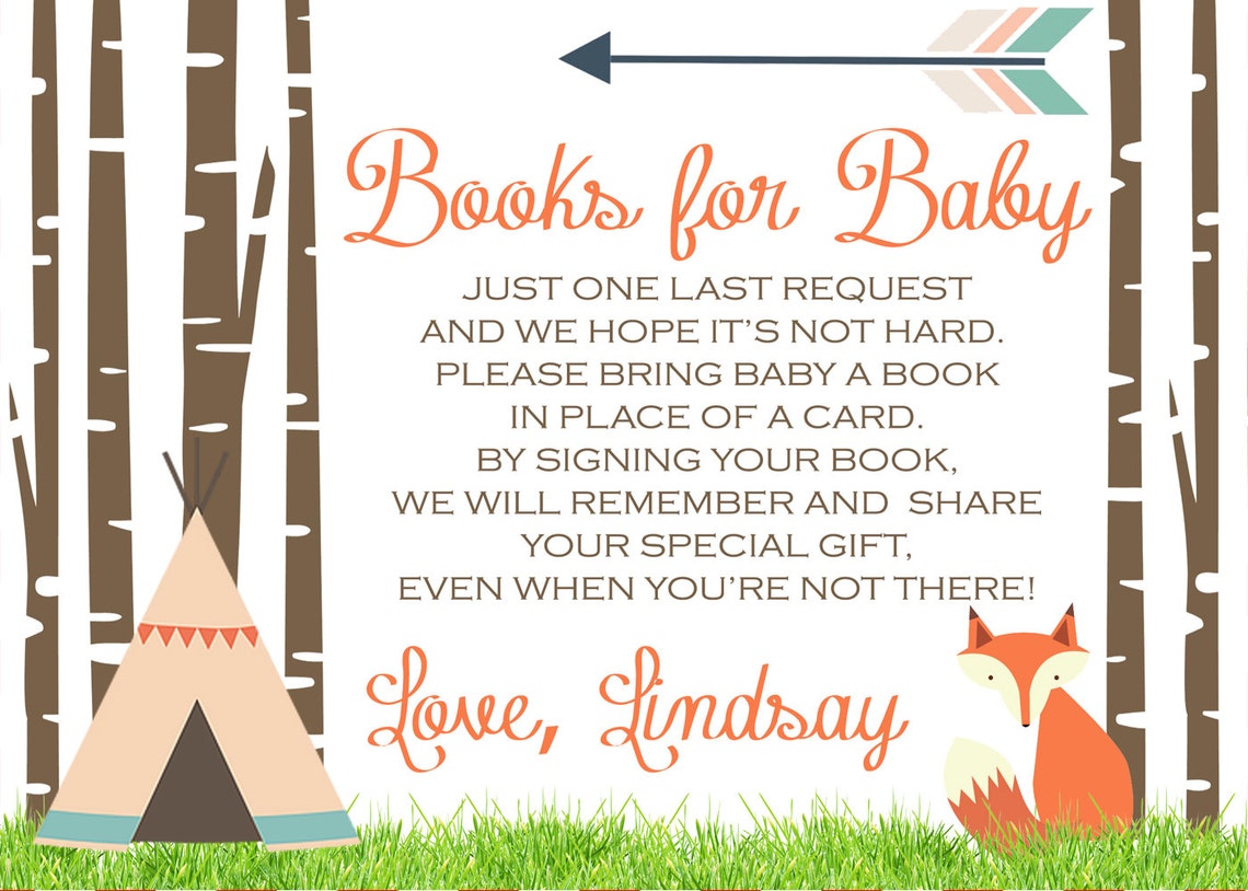 Bring a Book Instead of a Card Baby Shower Book Insert Book Etsy