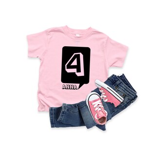 Personalized Birthday T-Shirt, Birthday Girl Shirt, Four Year Old Birthday Shirt, 4th Birthday, Fourth Birthday, Kids Birthday Shirt, Name