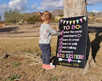 Big Sister Announcement - Pregnancy Announcement - Big Sister Announcement Sign - Pregnancy Reveal - Big Brother Announcement - Custom