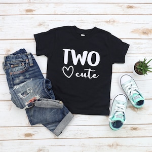 Two cute Birthday T-Shirt, Birthday Boy Shirt, Two Year Old Birthday Shirt, 2nd Birthday, Second Birthday, Kids Birthday Shirt, Number 2