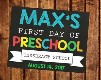 First Day of School Sign - First Day of Kindergarten Chalkboard Sign - Printable Photo Prop - Personalized Back to School Sign - ANY GRADE