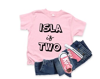 Personalized Birthday T-Shirt, Birthday Girl Shirt, Two Year Old Birthday Shirt, 2nd Birthday, Second Birthday, Kids Birthday Shirt, Name