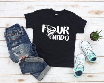 Fournado Birthday T-Shirt, Birthday Boy Shirt, Four Year Old Birthday Shirt, 4th Birthday, Fourth Birthday, Kids Birthday Shirt, Number 4
