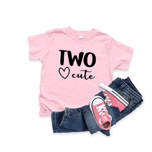 Two cute Birthday T-Shirt, Birthday Girl Shirt, Two Year Old Birthday Shirt, 2nd Birthday, Second Birthday, Kids Birthday Shirt, Number 2