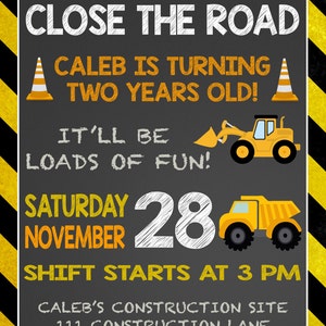 Dump Truck Birthday Invitation, Construction Birthday Invitation, Construction Party, Construction Birthday, Construction Invitation, Boys image 2