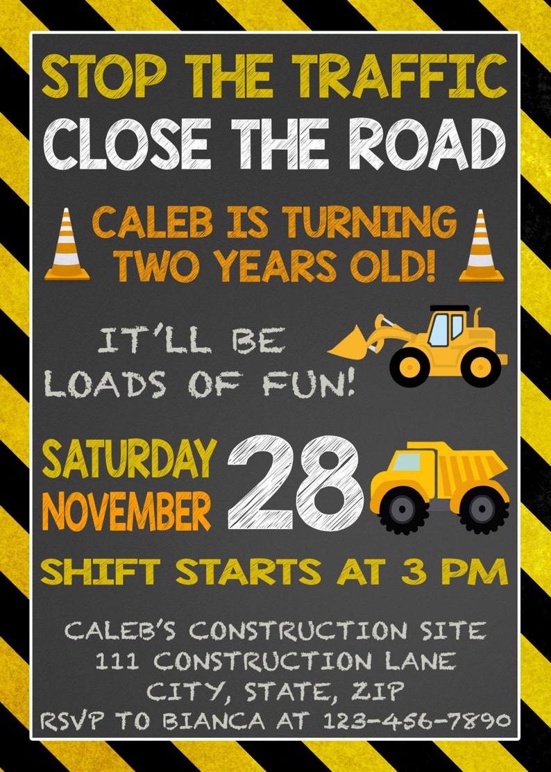 Dump Truck Birthday Invitation, Construction Birthday Invitation, Construction Party, Construction Birthday, Construction Invitation, Boys image 2