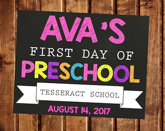 First Day of School Sign - First Day of Kindergarten Chalkboard Sign - Printable Photo Prop - Personalized Back to School Sign - ANY GRADE
