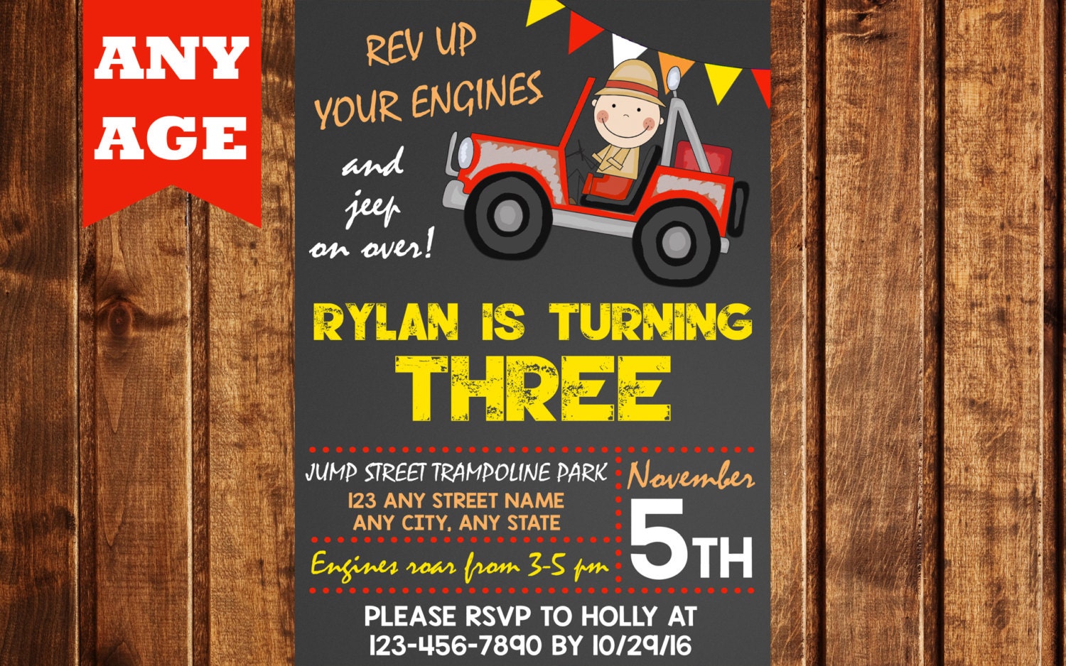 Jeep Birthday Invitation Jeep Party Jeep Invitation Etsy