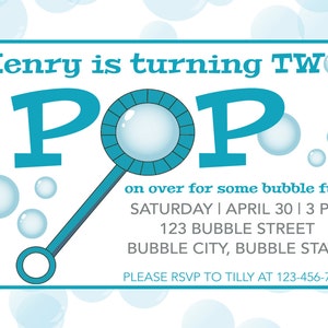 Bubble Invitation / Bubble Party Invitation / Birthday Invitation / Bubble Party Invite / Bubble Party Invite / Bubble Birthday