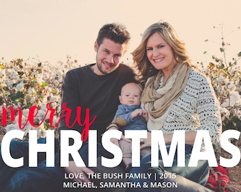 Christmas Card, Photo Christmas Card, Photo Holiday Card, Double Sided Christmas Card, Printable Christmas Card, Merry Christmas Card