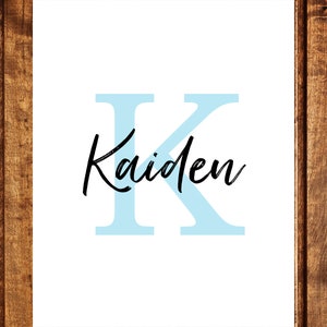 Personalized Baby Gift, Baby Name Sign, Nursery Decor, Nursery Print, Alphabet Print, Baby Girl Nursery, Baby Boy Room, Nursery Wall Art