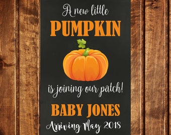 Fall Pregnancy Announcement Sign Printable - Fall Baby Announcement Chalkboard Sign - Pregnancy Reveal to Grandparents - Were Expecting