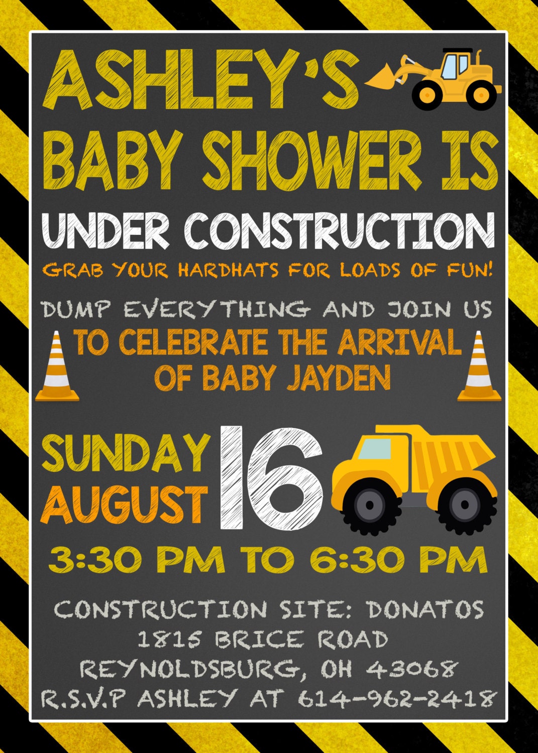 Construction Baby Shower Invitation Baby Under Construction Etsy
