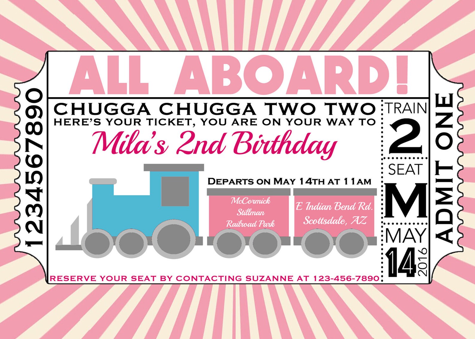 Two Train Invitation Train Invitation, Train Birthday Invitation, Train Ticket Invitation ...
