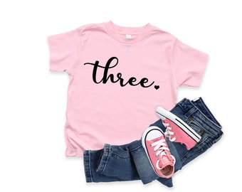 Camiseta de tercer cumpleaños, camisa de cumpleañera, camisa de cumpleaños de tres años, 3er cumpleaños, tercer cumpleaños, regalo de cumpleaños para niños