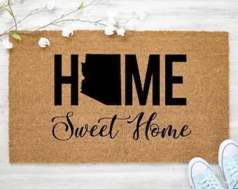 Home Sweet Home Doormat, Funny Doormat, Funny Welcome Mat, Front Door Mat, Custom Doormat, Cute Door Mat, State Doormat, AZ Doormat, Ohio