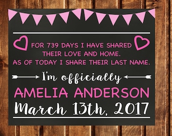 Foster to Adoption Announcement, Adoption Day, Printable, Adoption Gifts, Adoption chalkboard sign, Adoption Printable, Adoption card
