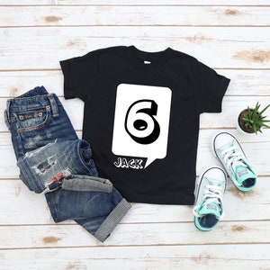 Personalized Birthday T-Shirt, Birthday Boy Shirt, Six Year Old Birthday Shirt, 6th Birthday, Sixth Birthday, Kids Birthday Shirt, Name