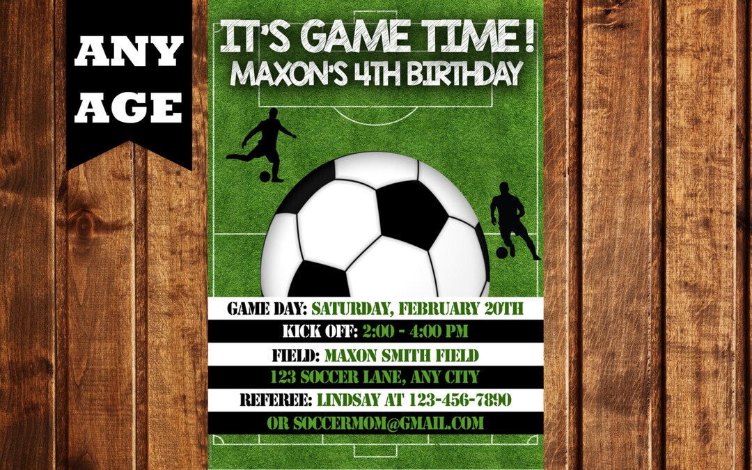 Soccer Invitation - Sports Birthday - Soccer Printable - Soccer ...