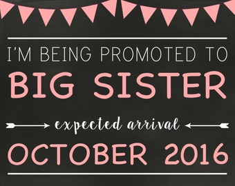 Big Sister Announcement - Pregnancy Announcement - Big Sister Announcement Sign - Pregnancy Reveal - Big Brother Announcement - Custom