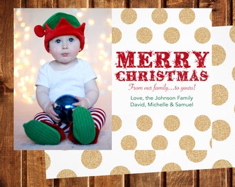 Christmas Card, Photo Christmas Card, Photo Holiday Card, Double Sided Christmas Card, Printable Christmas Card, Merry Christmas Card
