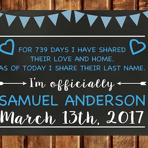 Foster to Adoption Announcement, Adoption Day, Printable, Adoption Gifts, Adoption chalkboard sign, Adoption Printable, Adoption card