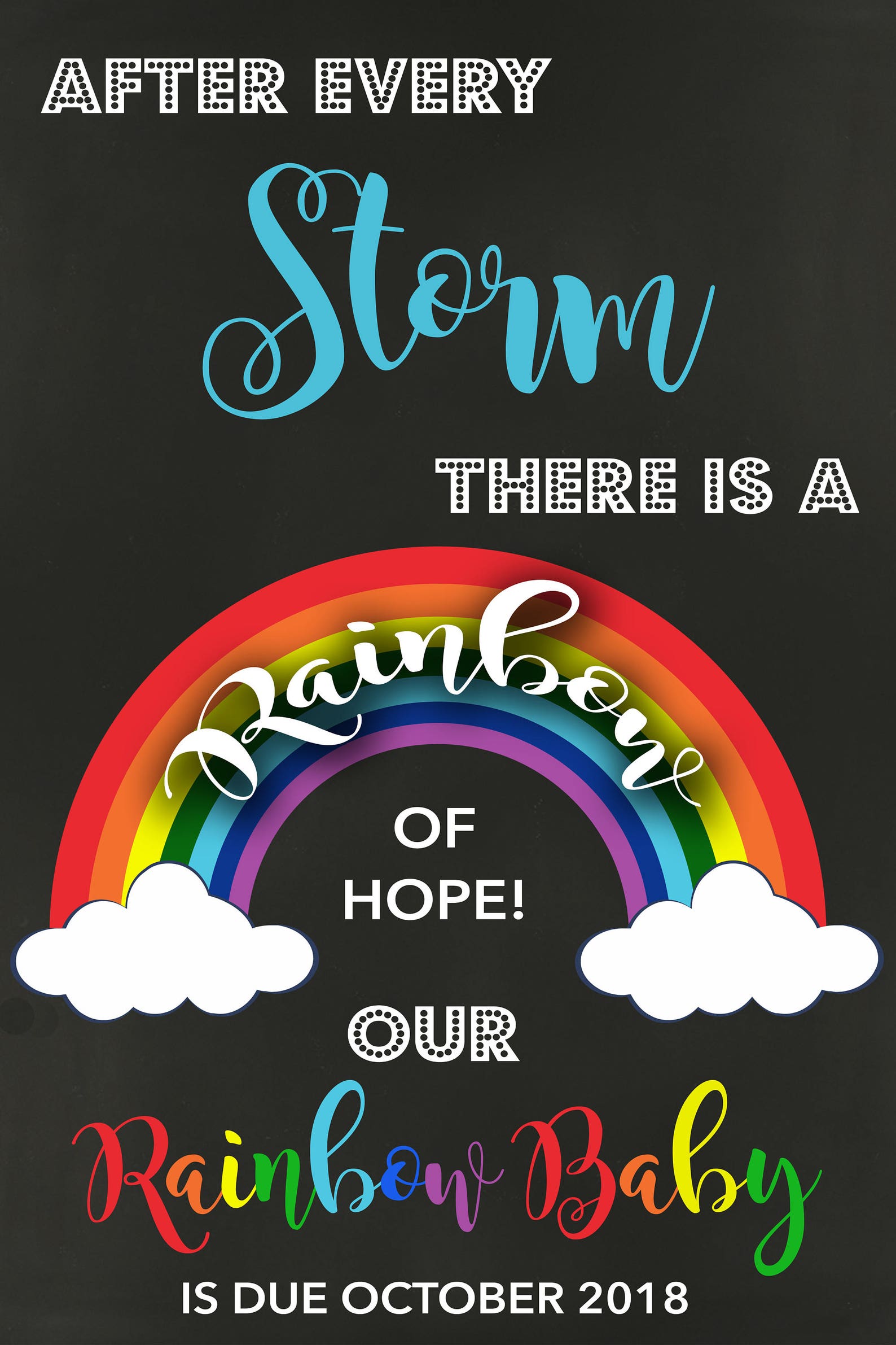 Rainbow Baby Pregnancy Announcement Rainbow Baby Pregnancy Etsy
