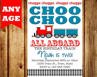 Train Invitation - Train Birthday Invitation - Printable Train Invitation, Train Party, Choo Choo Train Invitation, Boy Birthday, All aboard