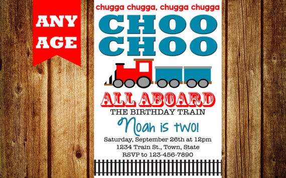 Train Invitation - Train Birthday Invitation - Printable Train Invitation, Train Party, Choo Choo Train Invitation, Boy Birthday, All aboard