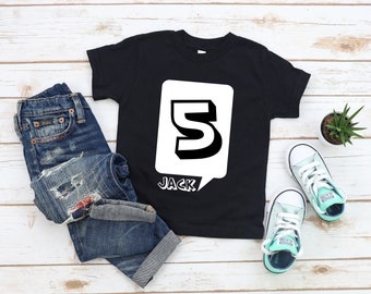 Personalized Birthday T-Shirt, Birthday Boy Shirt, Five Year Old Birthday Shirt, 5th Birthday, Fifth Birthday, Kids Birthday Shirt, Name
